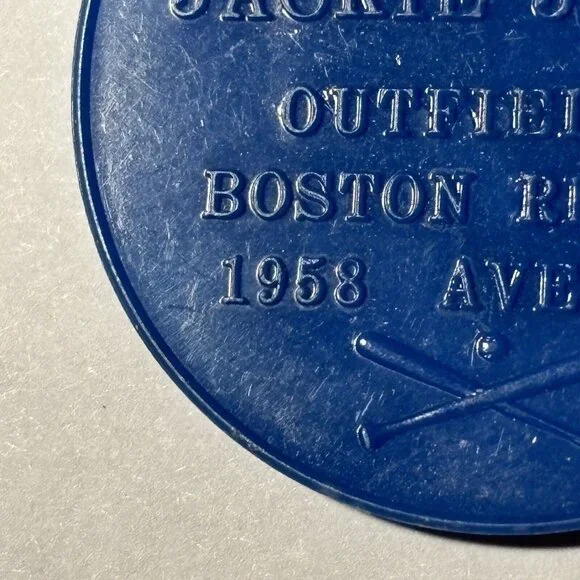 1958 Armour Coins Baseball Jackie Jensen Boston Red Sox Player Blue Vintage - Picture 14 of 16
